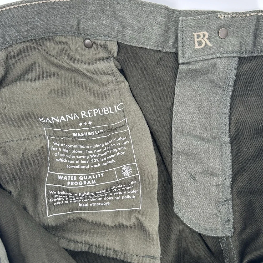 Banana‎ Republic Travel Jeans Mens 40x34 Olive Green Slim Fit Pants NEW